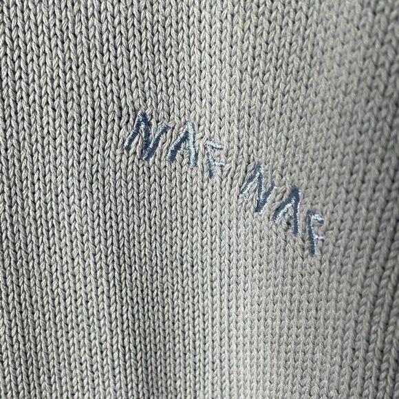 Vintage Naf Naf sweatshirt 90s blue with embroidered spellout Sz Large - Picture 2 of 7